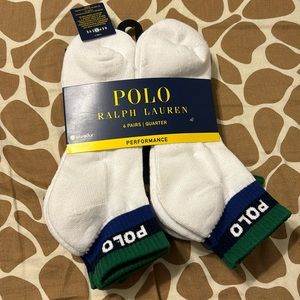 Polo Ralph Lauren Quarter Length Socks 6 Pack NWT
